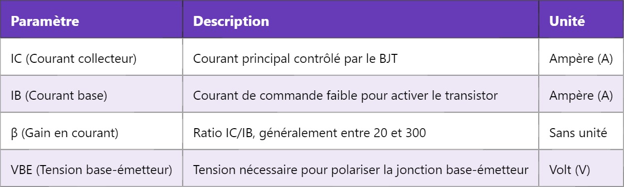 BJT – Transistor bipolaire : fonctionnement et applications