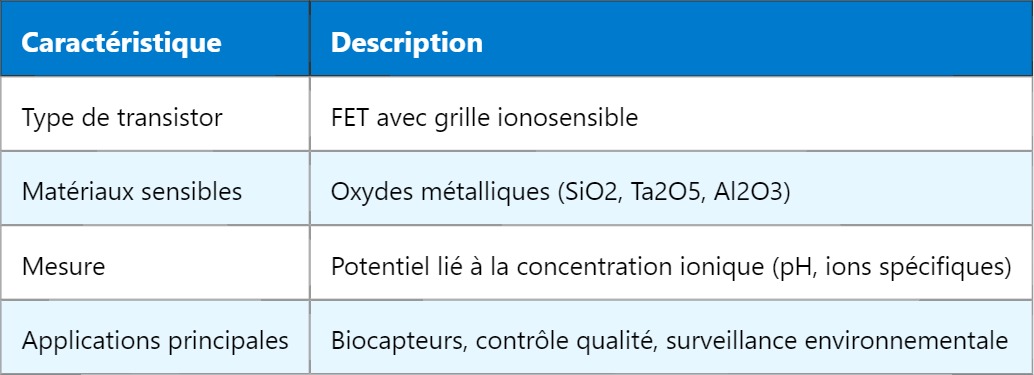 ISFET : Comprendre le Transistor à Effet de Champ Ionosensible ISFET : Comprendre le Transistor à Effet de Champ Ionosensible