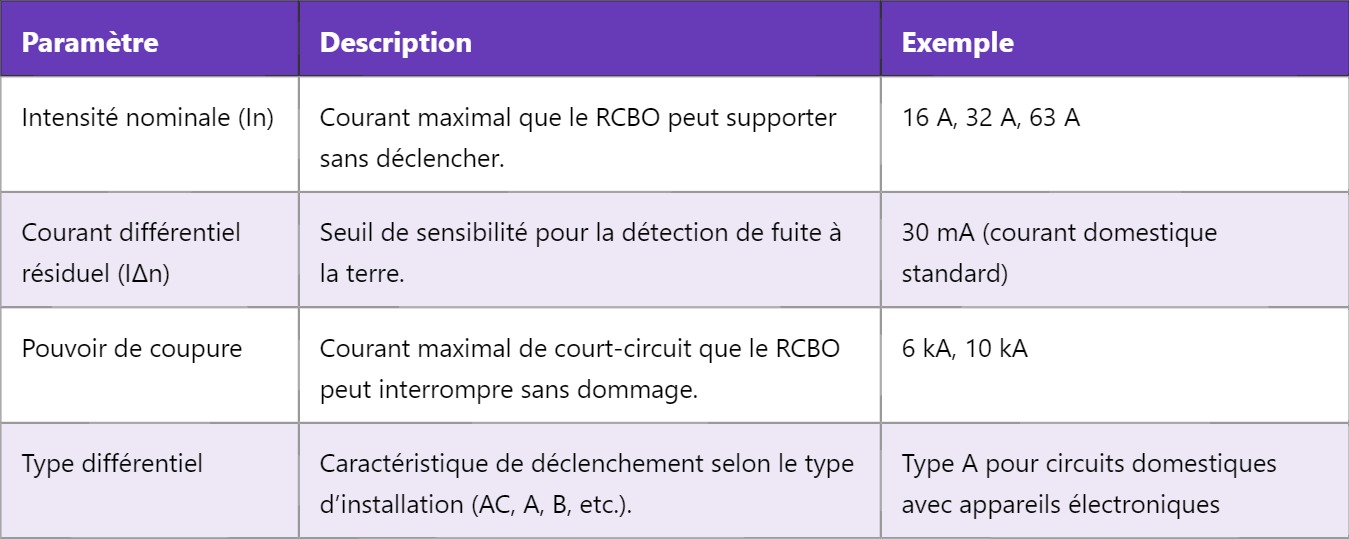 RCBO : Disjoncteur différentiel avec protection contre les surintensités